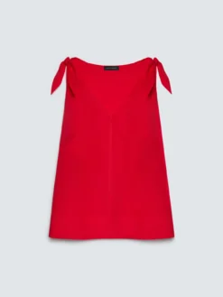 Top in cotone con nodi a fiocco sulle spalle
