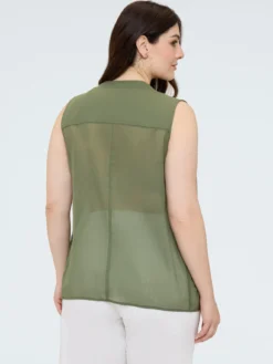 Top in cotone con nodo frontale