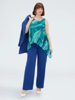 Top in georgette con stampa