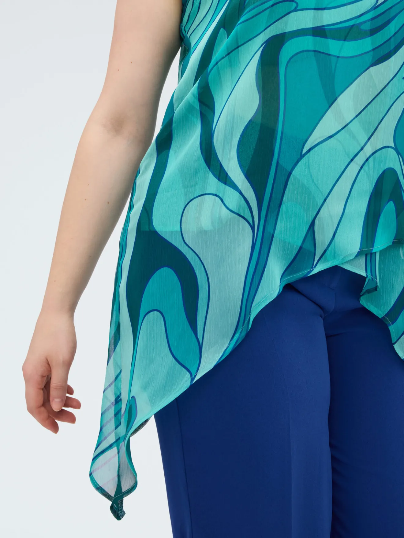 Top in georgette con stampa