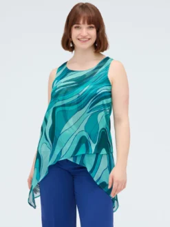 Top in georgette con stampa
