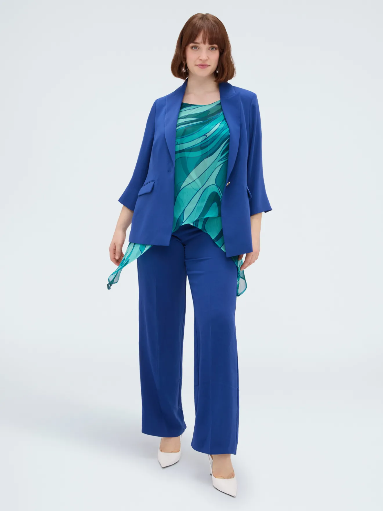 Top in georgette con stampa