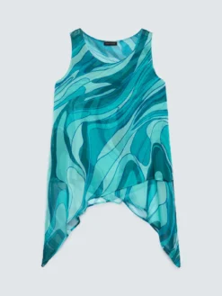 Top in georgette con stampa