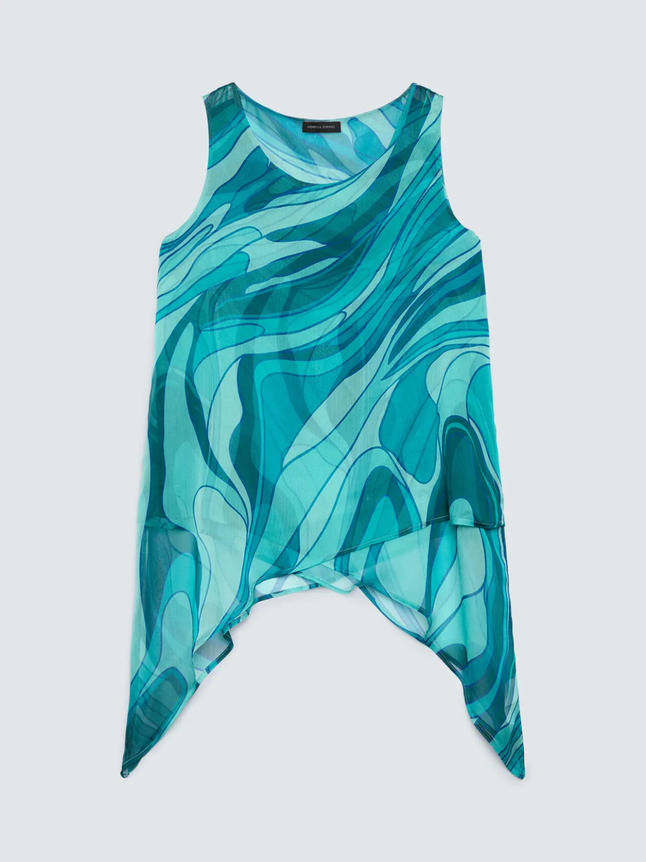 Top in georgette con stampa
