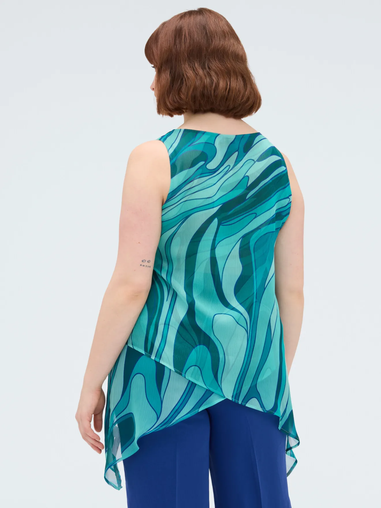 Top in georgette con stampa