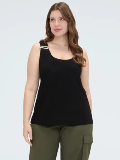 Top in jersey con applicazione gioiello