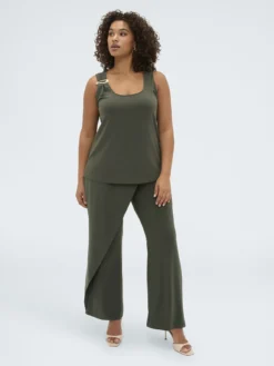 Top in jersey con applicazione gioiello