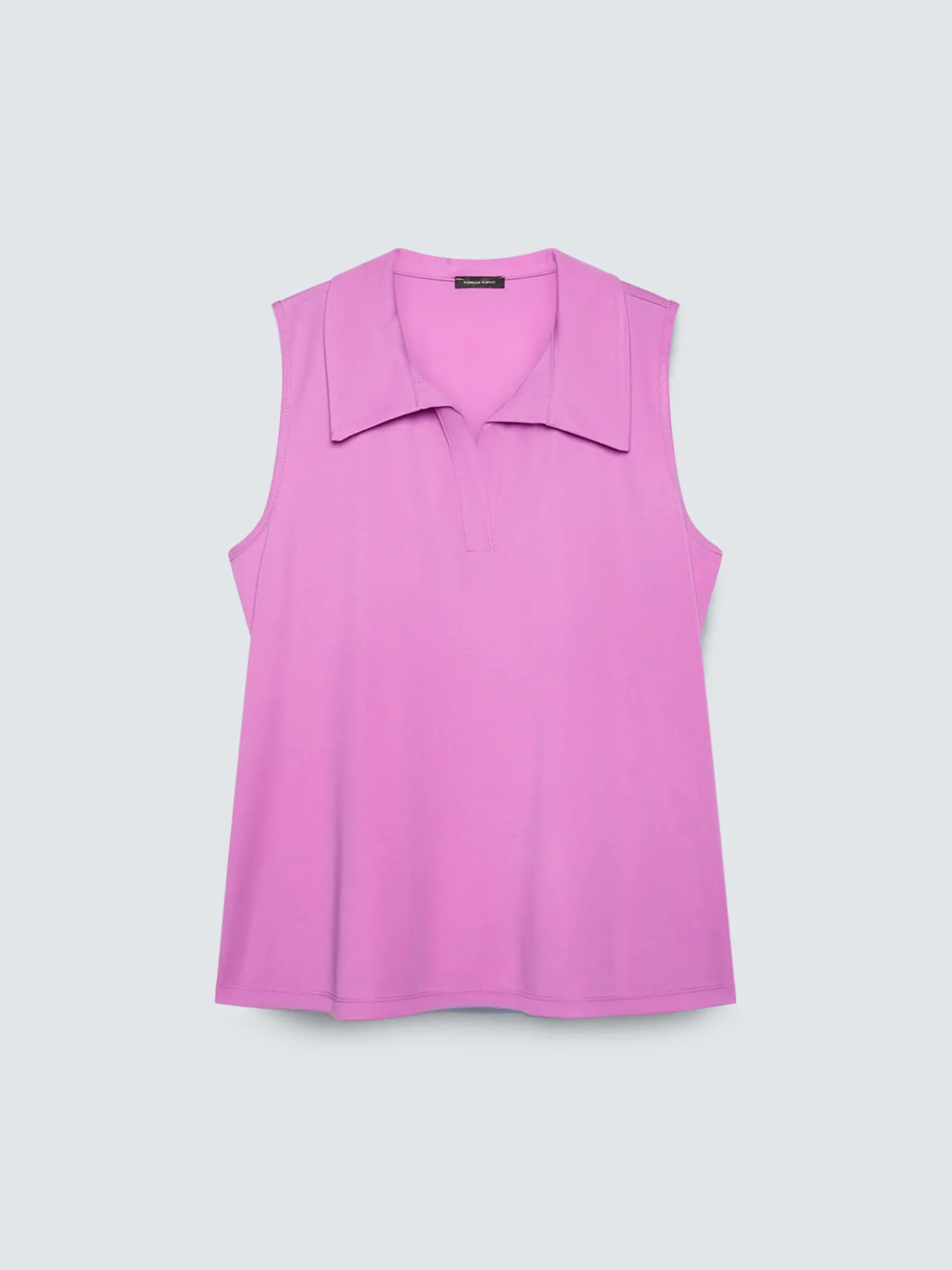 Top in jersey con colletto polo