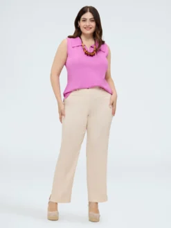 Top in jersey con colletto polo