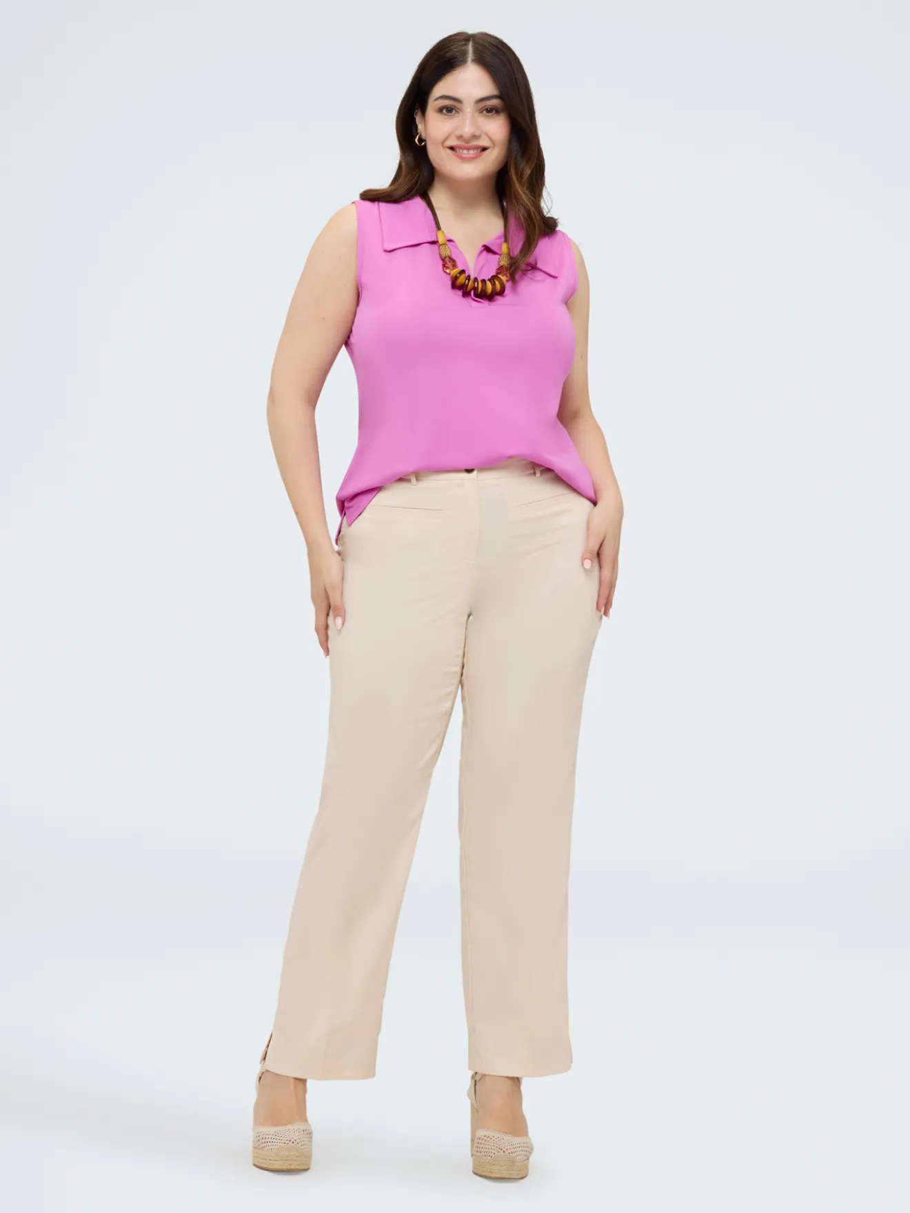Top in jersey con colletto polo