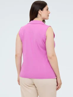 Top in jersey con colletto polo