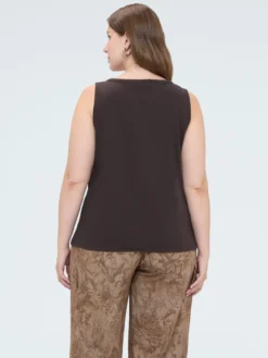 Top in jersey con scollo a V