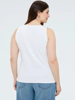 Top in jersey con scollo a V