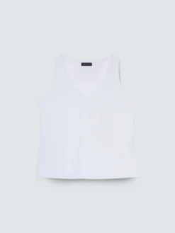 Top in jersey con scollo a V
