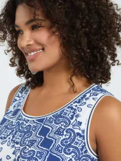 Top in jersey con stampa bandana