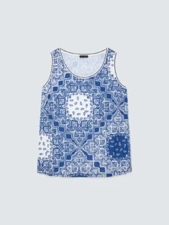 Top in jersey con stampa bandana