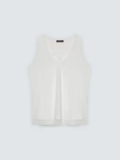 Top in tulle con scollo a V