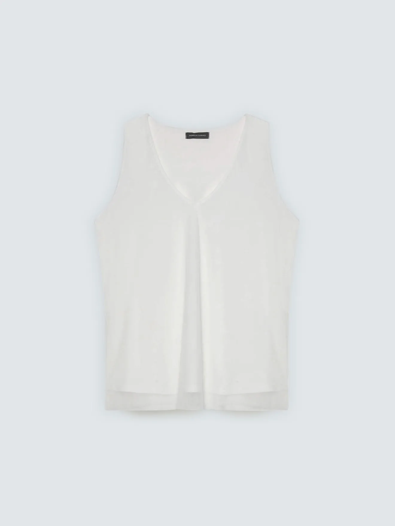 Top in tulle con scollo a V