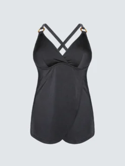 Top Tankini con dettaglio ad anello