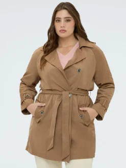 Trench in raso con cintura