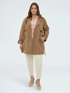 Trench in raso con cintura