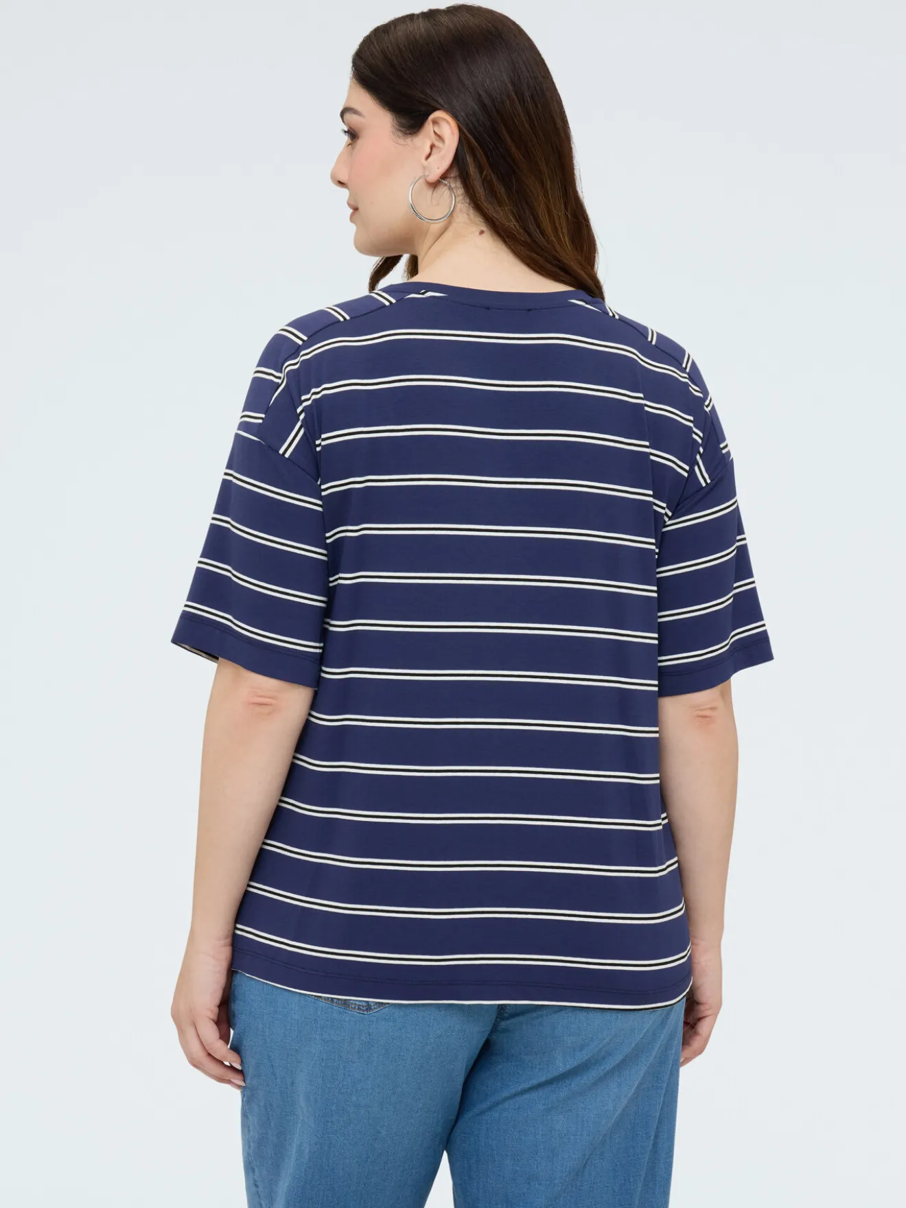 T-shirt a righe in jersey misto viscosa
