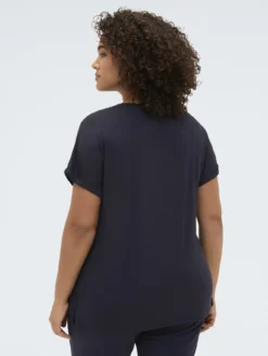 T-shirt bimaterica con applicazioni luminose