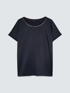 T-shirt bimaterica con applicazioni luminose