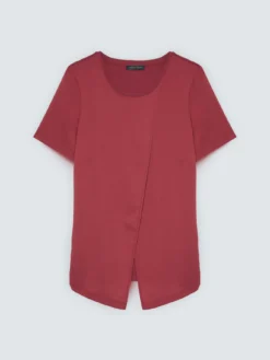 T-shirt bimaterica con dettaglio portafoglio