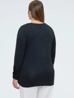 T-shirt bimaterica con stampa optical