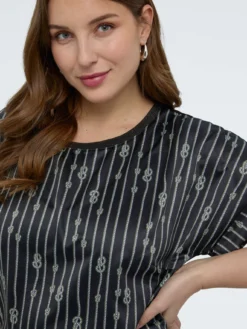 T-shirt bimaterica fantasia nodi