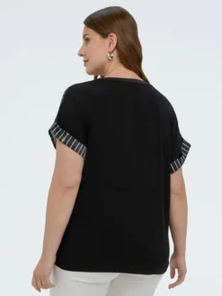 T-shirt bimaterica fantasia nodi