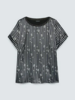 T-shirt bimaterica fantasia nodi