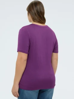 T-shirt bimaterica in misto viscosa