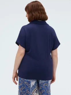 T-shirt bimaterica in misto viscosa