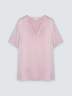 T-shirt bimaterica in misto viscosa