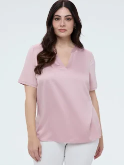 T-shirt bimaterica in misto viscosa