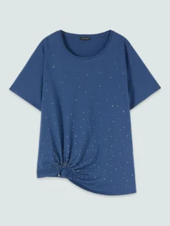 T-shirt con hotfix e dattaglio ad anello