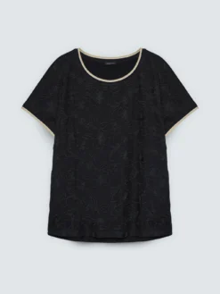 T-shirt con ricamo floreale