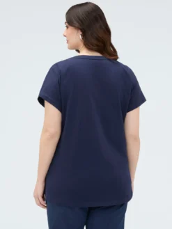 T-shirt in cotone con applicazione floreale