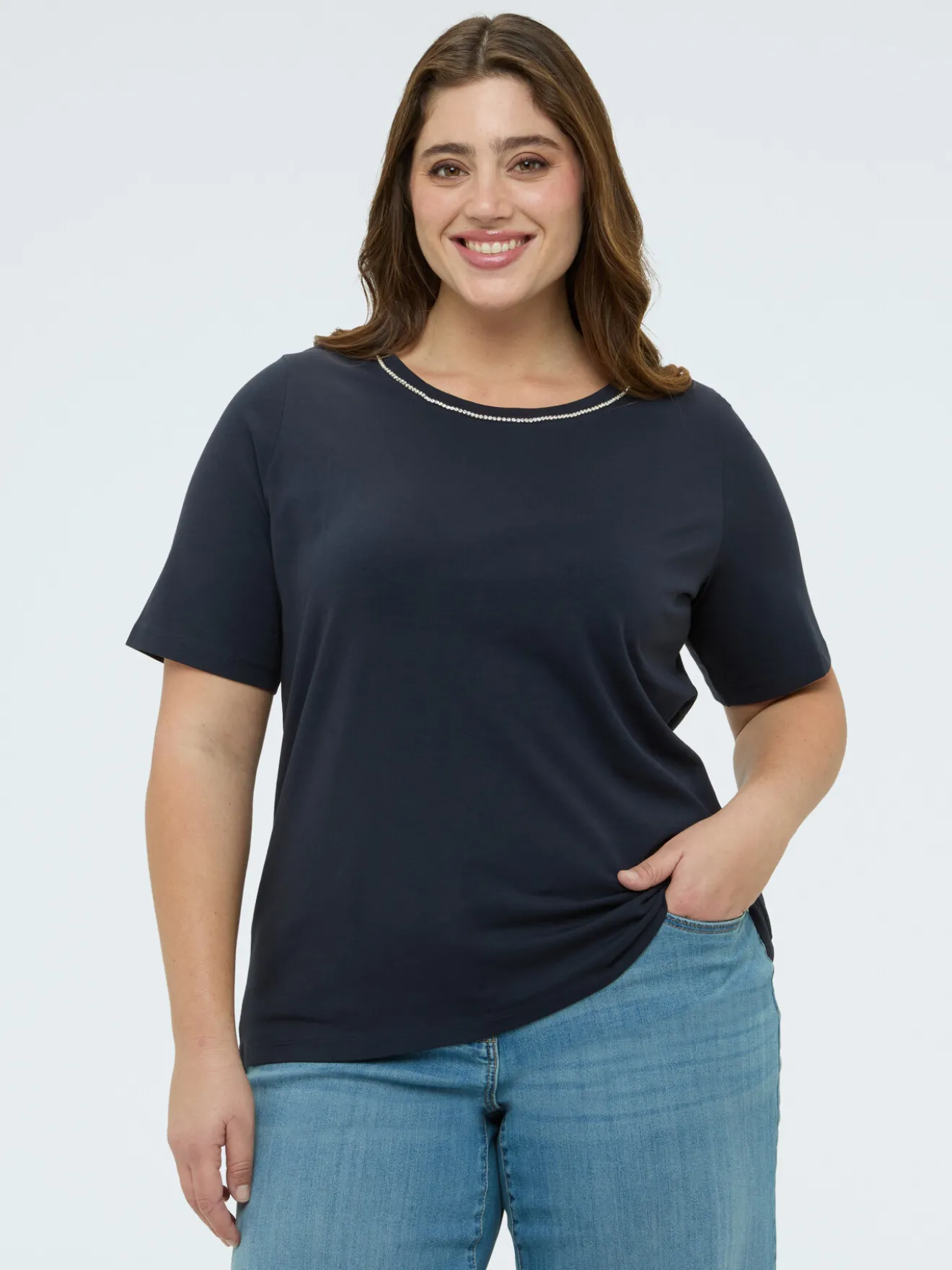 T-shirt in cotone con applicazioni luminose