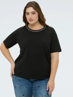 T-shirt in cotone con applicazioni luminose