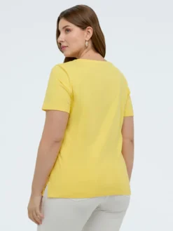 T-shirt in cotone con catenella gold