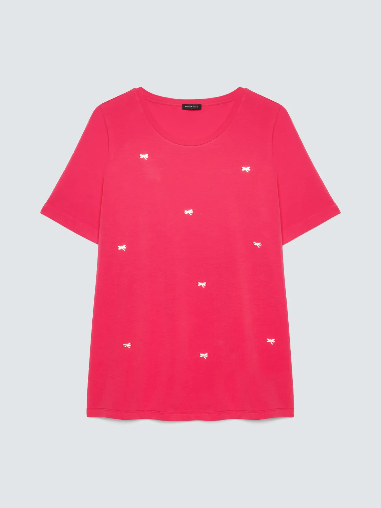 T-shirt in cotone con charm libellula
