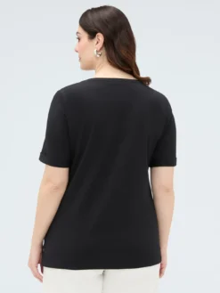 T-shirt in cotone con charm libellula