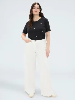 T-shirt in cotone con charm libellula
