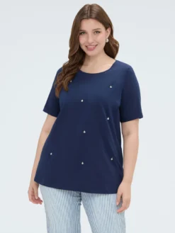 T-shirt in cotone con charms
