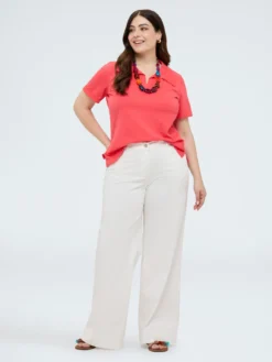 T-shirt in cotone con colletto polo
