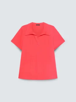 T-shirt in cotone con colletto polo