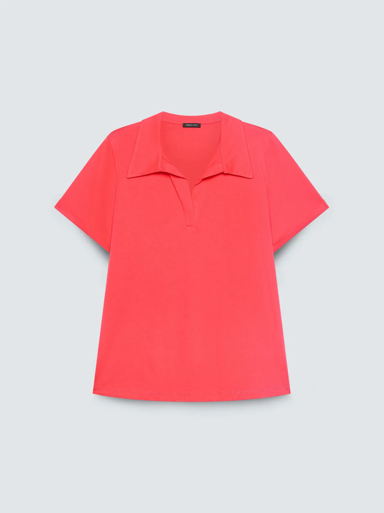 T-shirt in cotone con colletto polo